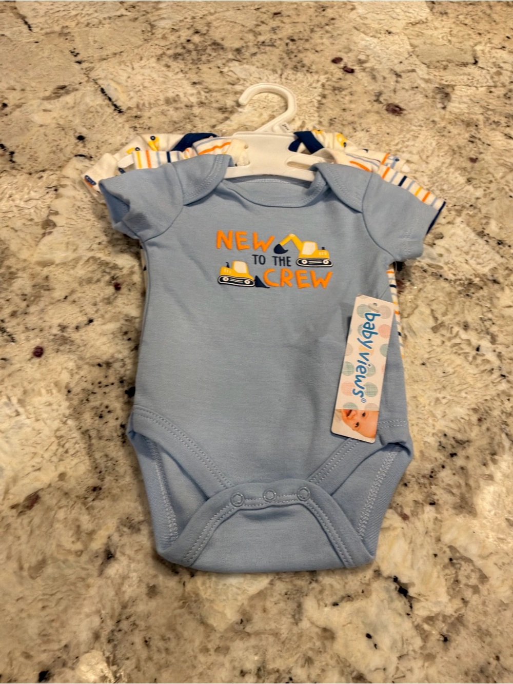 Blue "New to the Crew" Short-Sleeve One-Piece